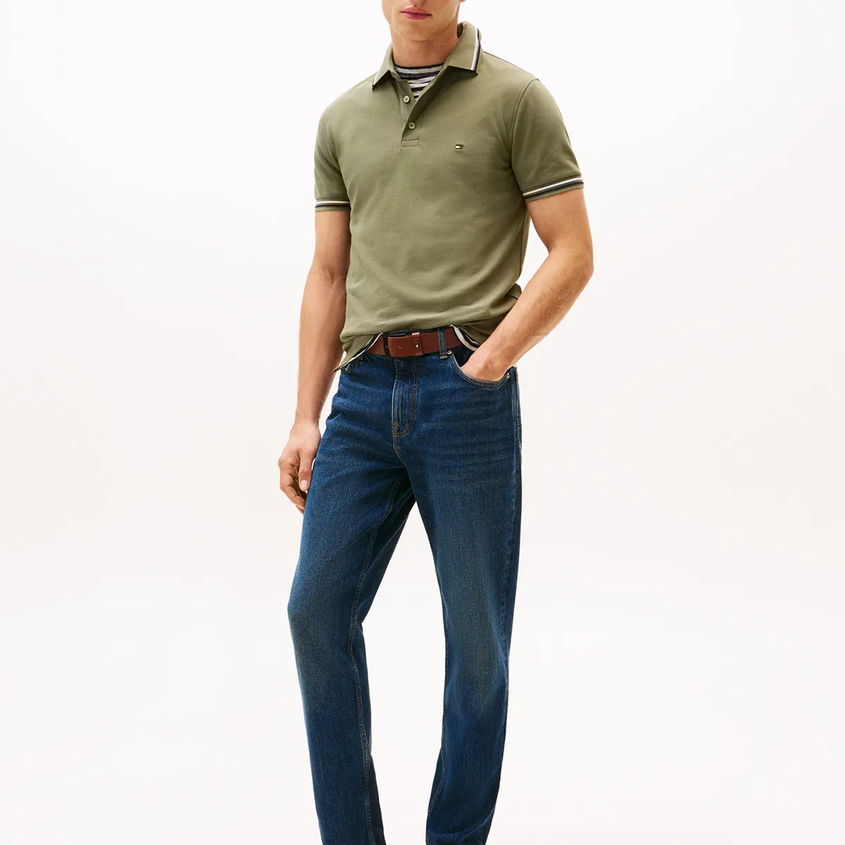 TOMMY HILFIGER - Polo Seasonal Ribeteado Slim Fit Verde Tommy Hilfiger