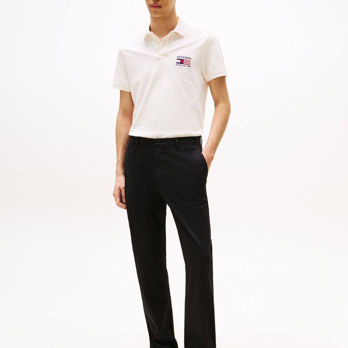 TOMMY HILFIGER - Polo Flag Con Logo Regular Fit Blanco Tommy Hilfiger