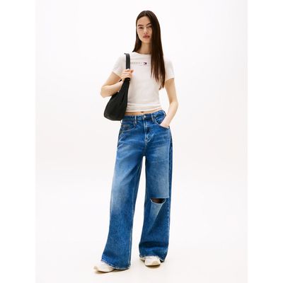 Imagen 2 del producto Polera Slim Fit Con Logo Lineal Blanco Tommy Jeans