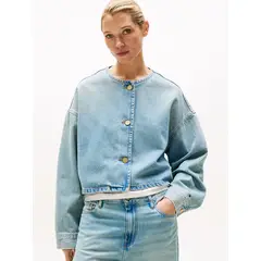 TOMMY HILFIGER - Chaqueta Denim Oversize Celeste