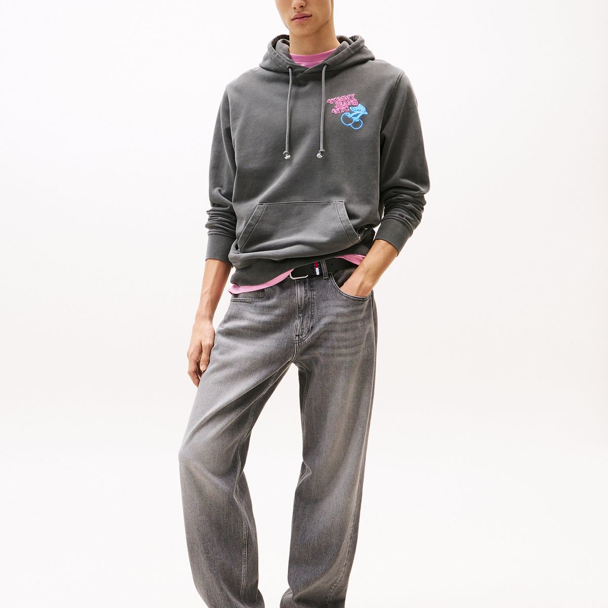 TOMMY HILFIGER - Polerón Hoodie Logo Gráfico Trasero Negro Tommy Jeans