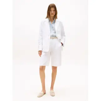 TOMMY HILFIGER - Bermuda En Mezcla De Lino Blanco