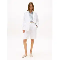 TOMMY HILFIGER - Bermuda En Mezcla De Lino Blanco