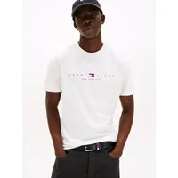 Polera Flag Linear Logo Blanco Tommy Jeans