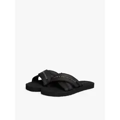 TOMMY HILFIGER - Sandalias Cross Strap Con Logo Negro