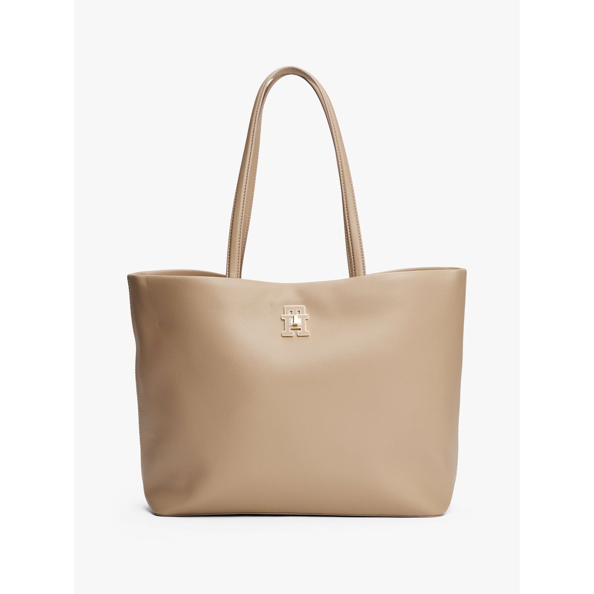 TOMMY HILFIGER - Tote Modern Monogram Logo Beige Tommy Hilfiger