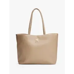 TOMMY HILFIGER - Tote Modern Monogram Logo Beige