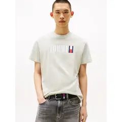 TOMMY HILFIGER - Polera C-Neck Con Logo Verde Tommy Jeans