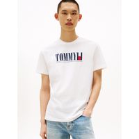 Polera C-Neck Con Logo Blanco Tommy Jeans
