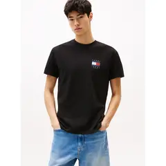 TOMMY HILFIGER - Polera Flag Graphic Backprint Negro Tommy Jeans