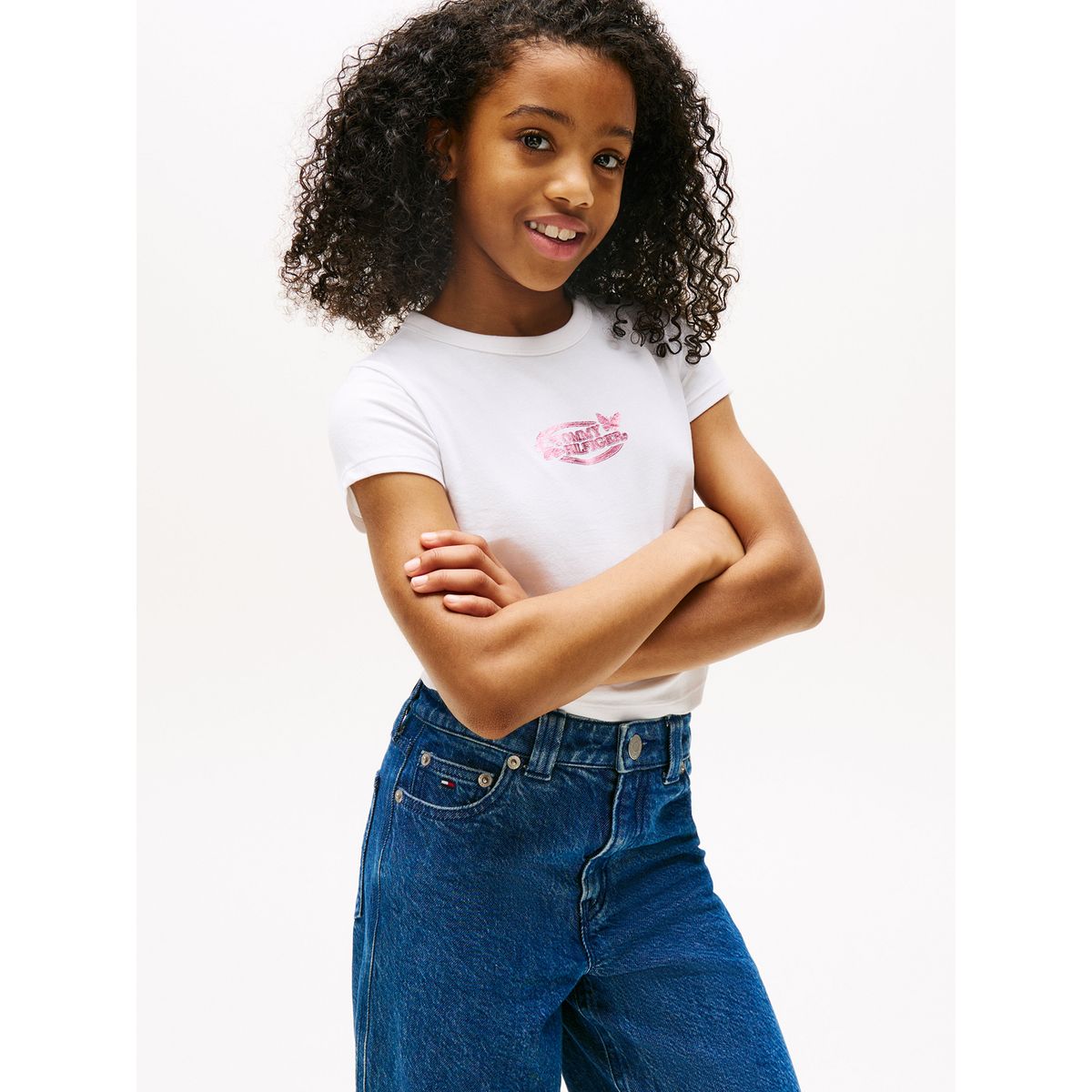 TOMMY HILFIGER - Polera Con Logo Metalizado Blanco Tommy Hilfiger