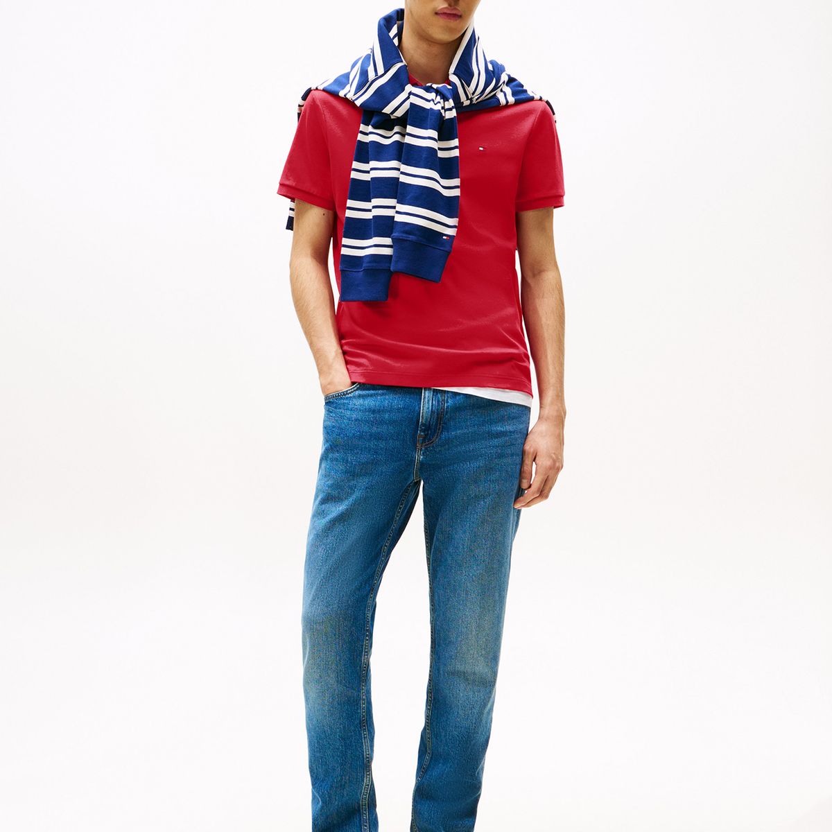 TOMMY HILFIGER - Polo Liquid Cotton Regular Fit Rojo Tommy Hilfiger