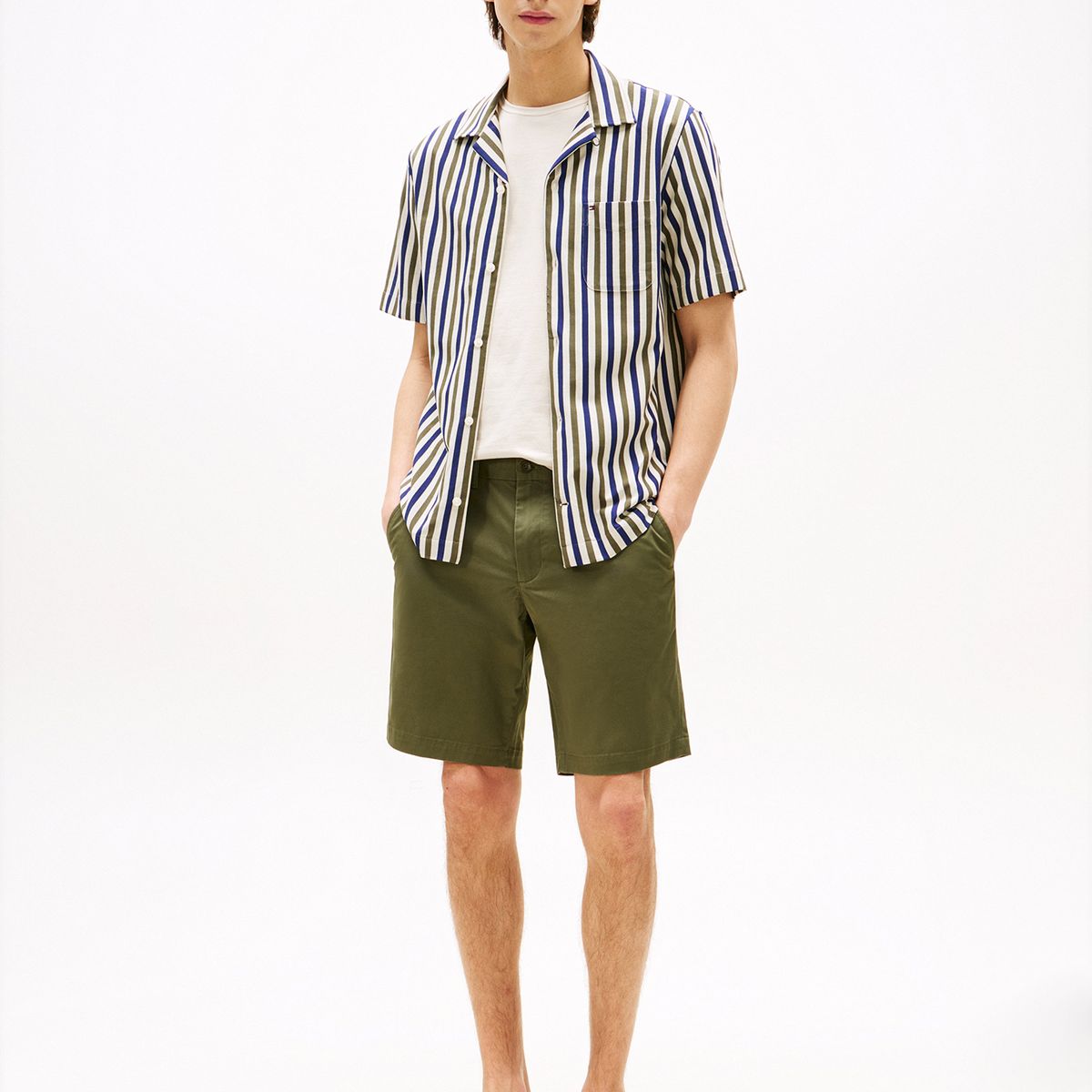 TOMMY HILFIGER - Short Essential 1895 De Algodón Verde Tommy Hilfiger