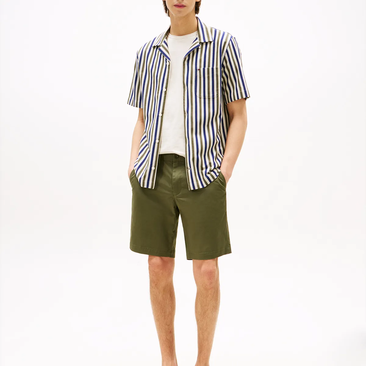 TOMMY HILFIGER - Short Essential 1895 De Algodón Verde Tommy Hilfiger