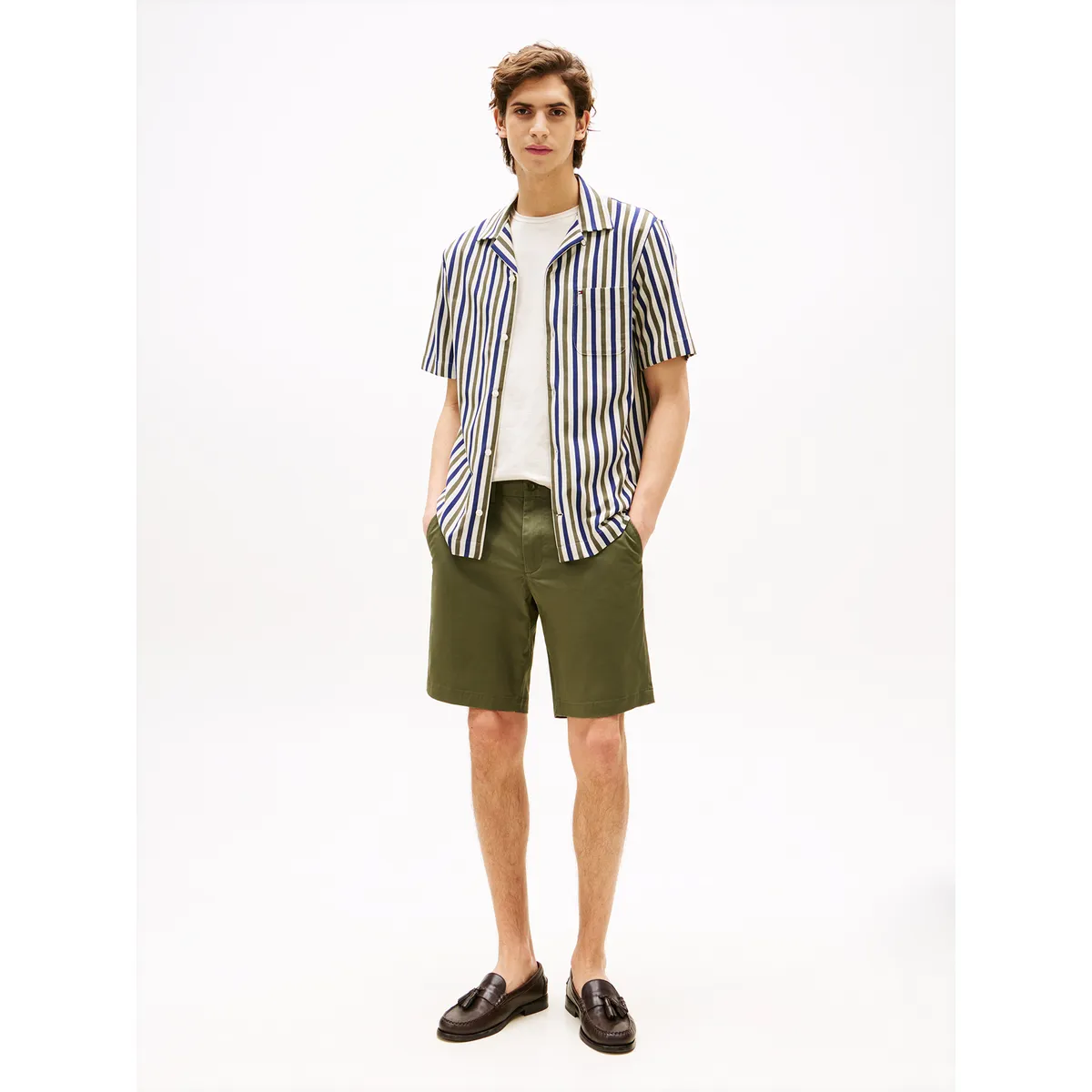 TOMMY HILFIGER - Short Essential 1895 De Algodón Verde Tommy Hilfiger