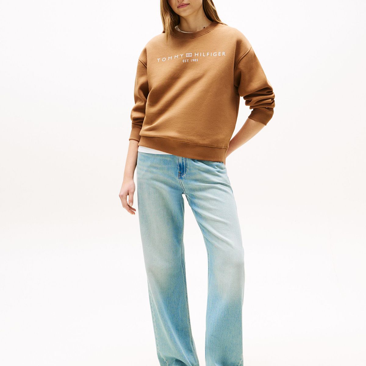 TOMMY HILFIGER - Polerón Modern Con Logo Café Tommy Hilfiger