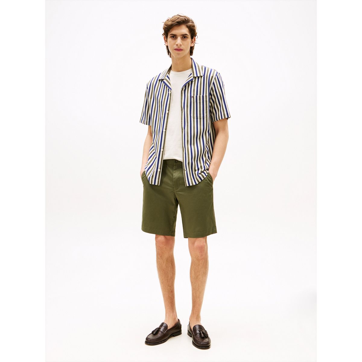 TOMMY HILFIGER - Short Essential 1895 De Algodón Verde Tommy Hilfiger