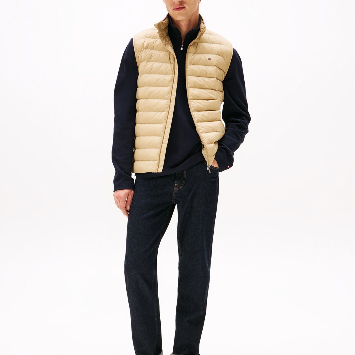 TOMMY HILFIGER - Parka Vest Plegable Repelente Al Agua Beige Tommy Hilfiger