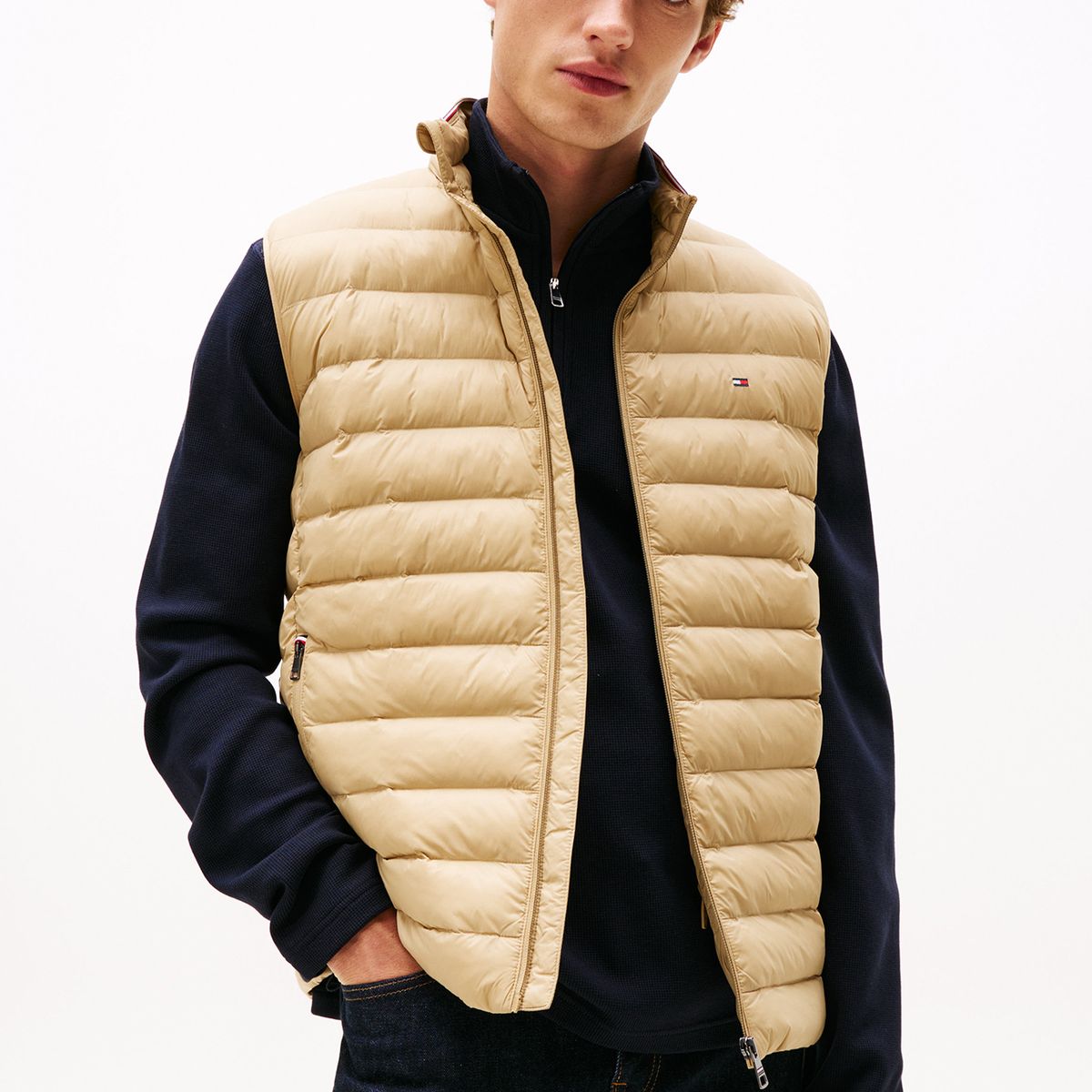 TOMMY HILFIGER - Parka Vest Plegable Repelente Al Agua Beige Tommy Hilfiger