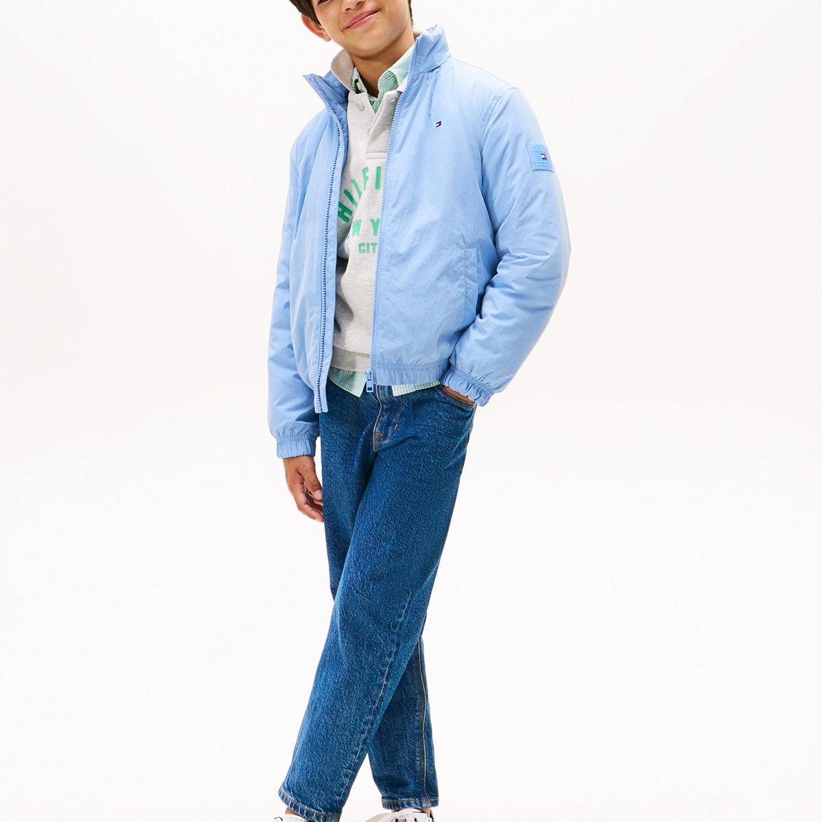 TOMMY HILFIGER - Chaqueta Essential Acolchada Con Logo Celeste Tommy Hilfiger