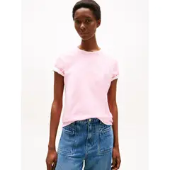 TOMMY HILFIGER - Polera Con Logo Bordado Rosado