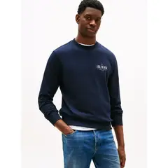 TOMMY HILFIGER - Polerón Stacked Con Logo Azul