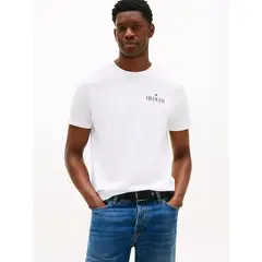 TOMMY HILFIGER - Polera Hilfiger Stack Logo Blanco