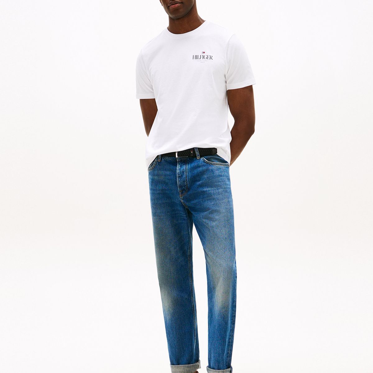 TOMMY HILFIGER - Polera Hilfiger Stack Logo Blanco Tommy Hilfiger