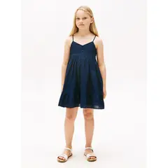 TOMMY HILFIGER - Vestido Broderie Solid Azul