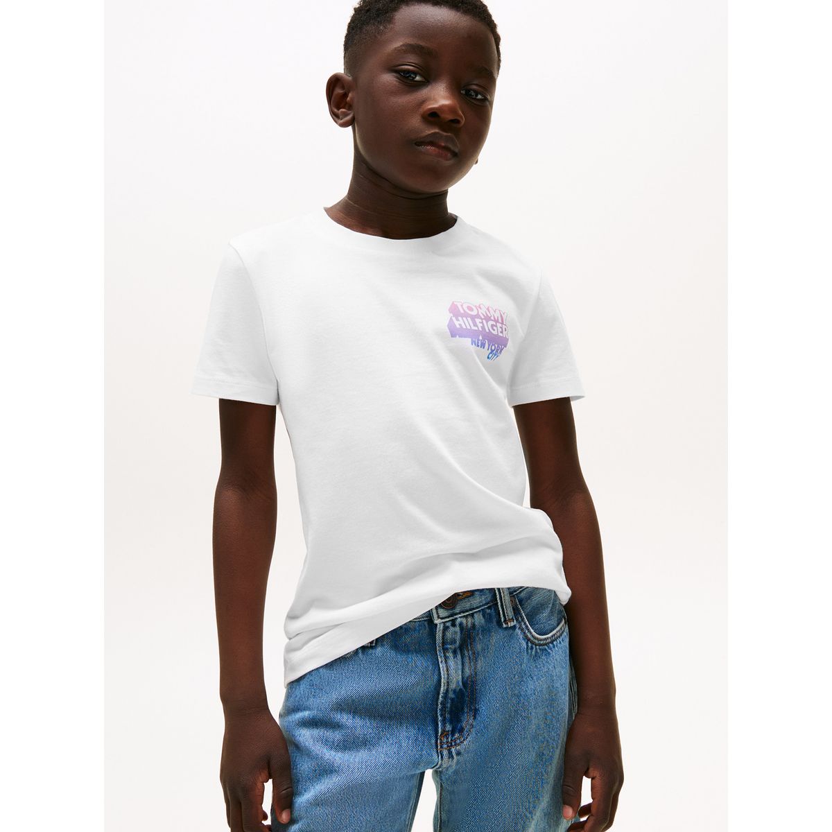 TOMMY HILFIGER - Polera Con Logo De Estilo Grafiti Blanco Tommy Hilfiger