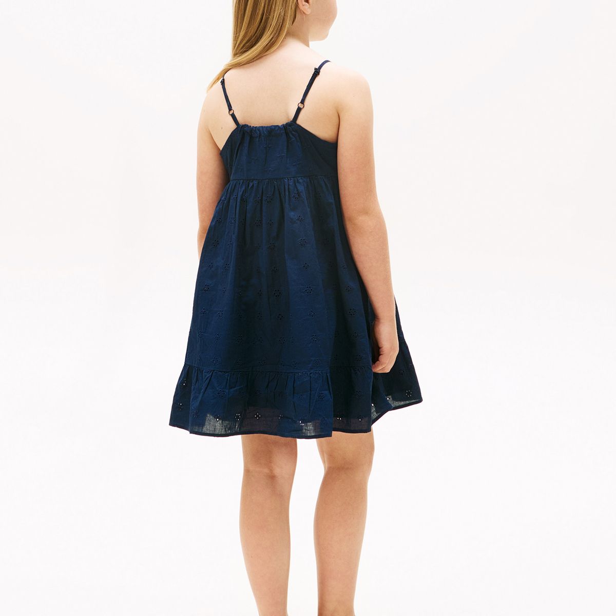 TOMMY HILFIGER - Vestido Broderie Solid Azul Tommy Hilfiger