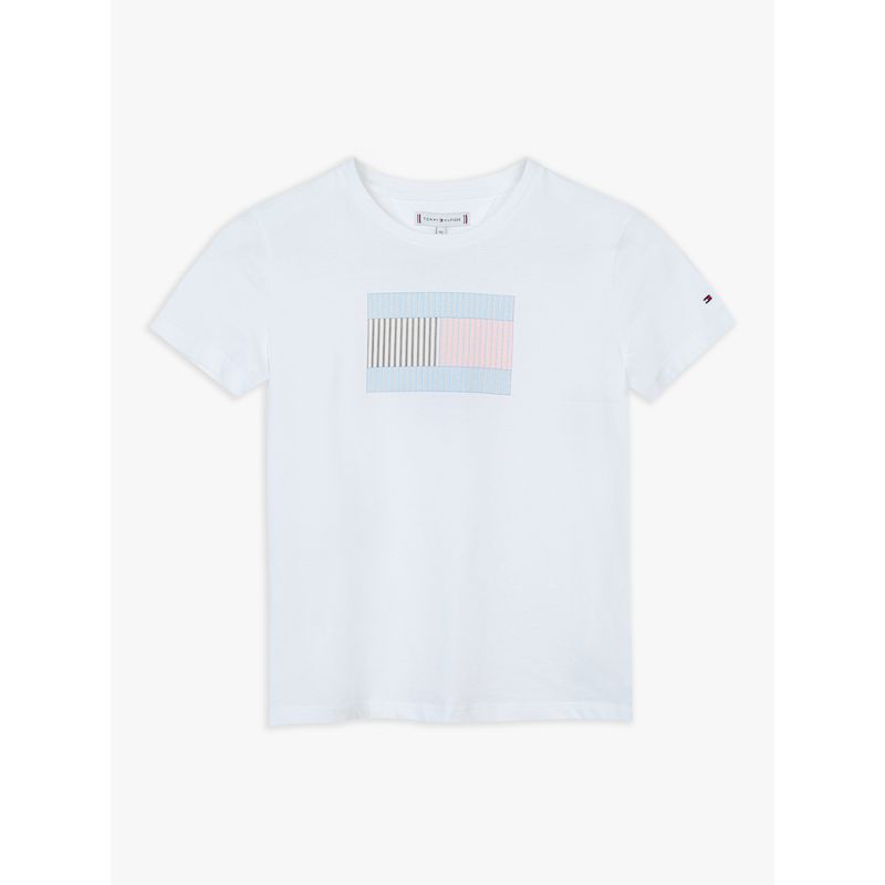 TOMMY HILFIGER - Polera Flag Graphic Logo Blanco Tommy Hilfiger