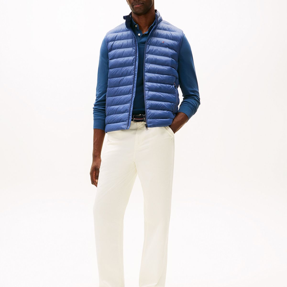 TOMMY HILFIGER - Parka Vest Plegable Repelente Al Agua Azul Tommy Hilfiger