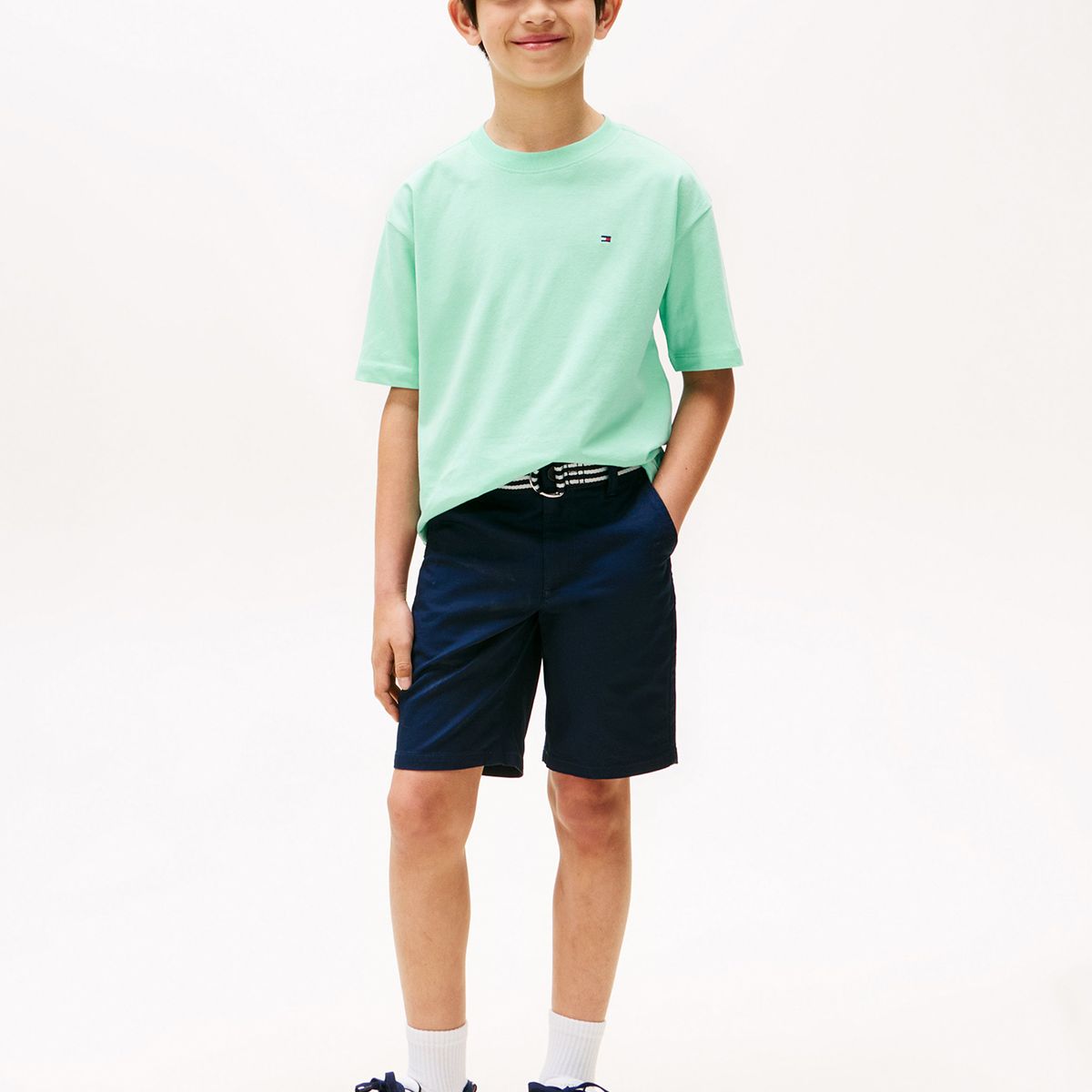 TOMMY HILFIGER - Polera Essential Archive Logo Verde Tommy Hilfiger