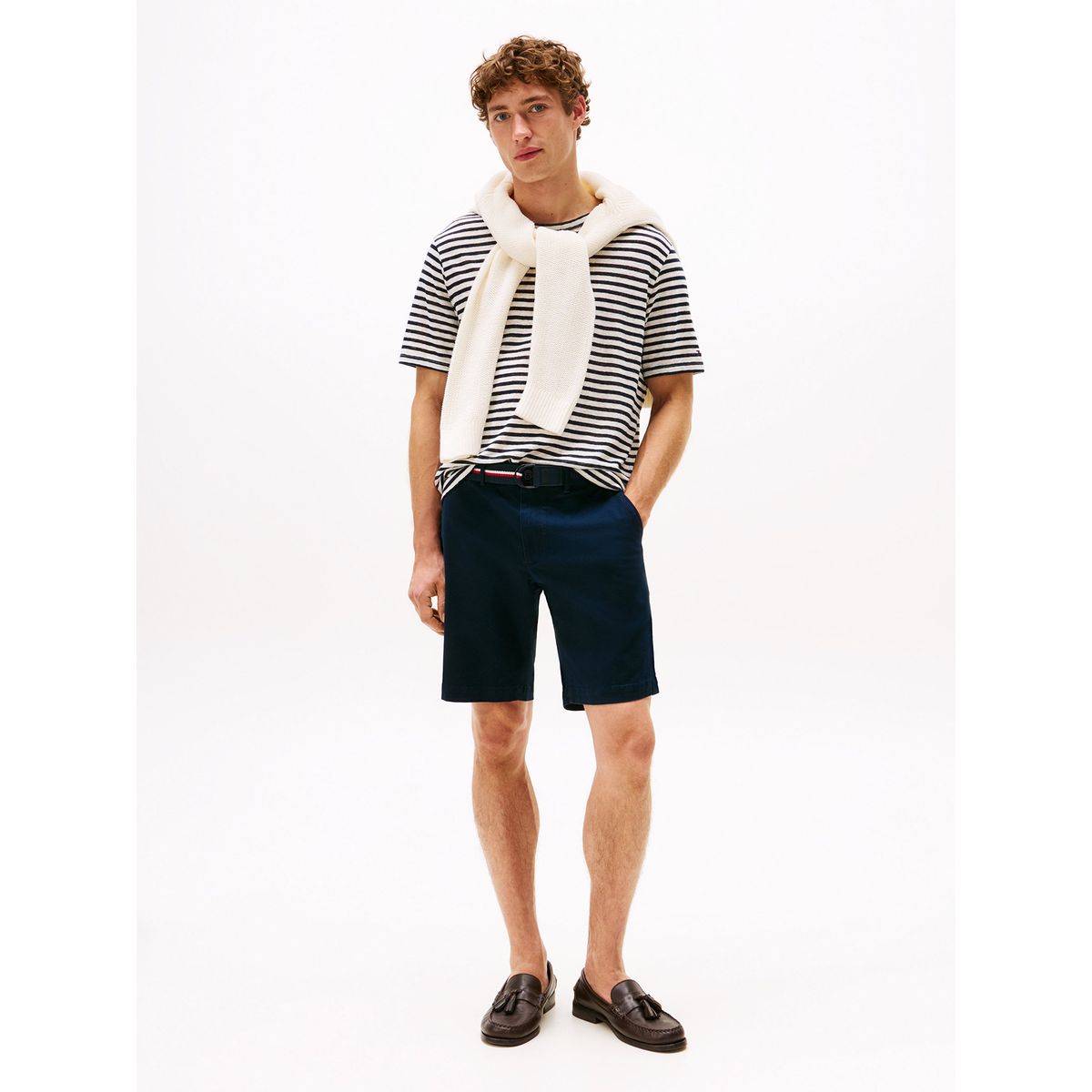 TOMMY HILFIGER - Short Brooklyn Con Cinturón Azul Tommy Hilfiger