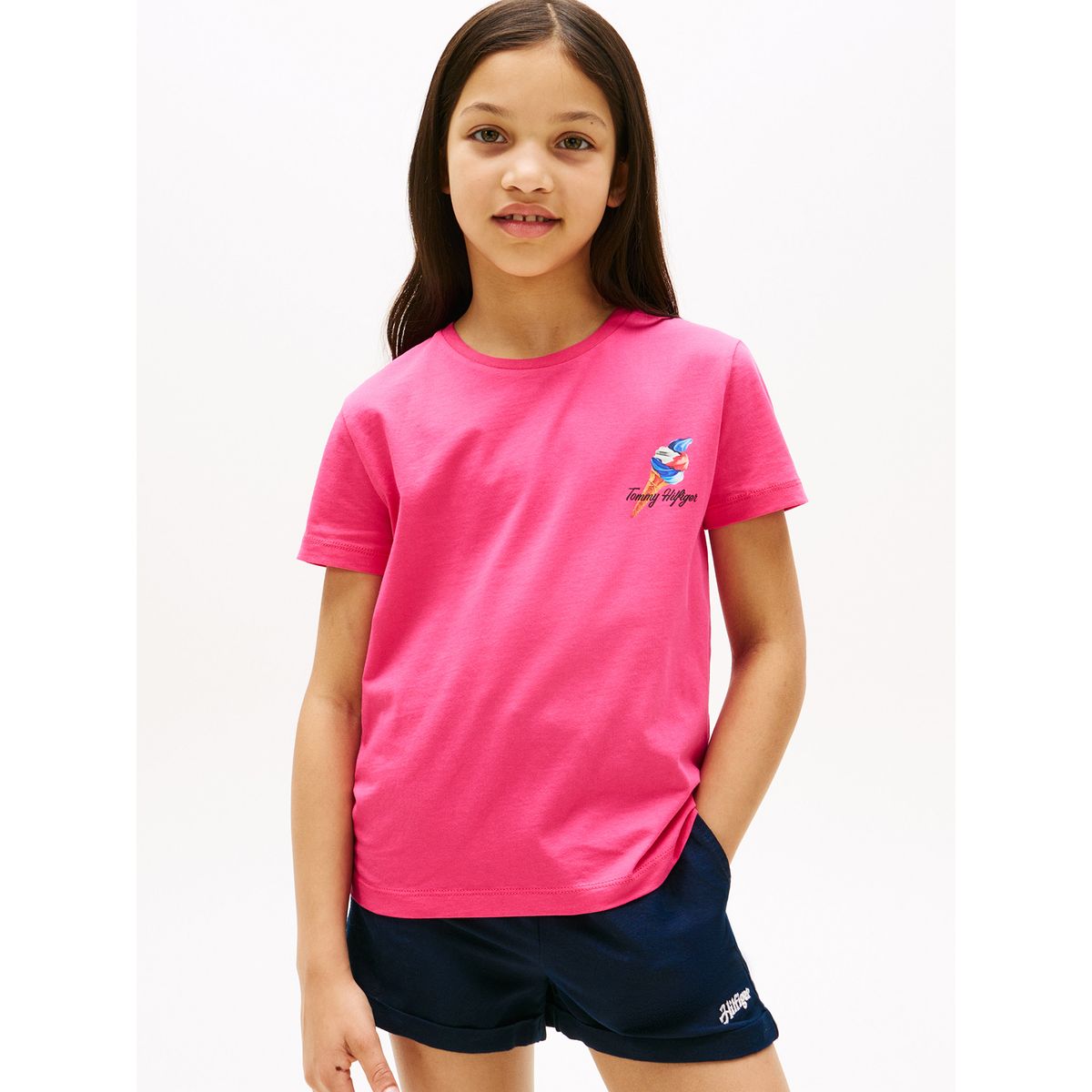 TOMMY HILFIGER - Polera Con Logo Gráfico Rosado Tommy Hilfiger