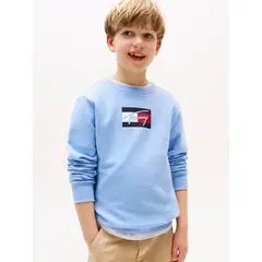 TOMMY HILFIGER - Polerón De Niño Con Logo Signature Celeste