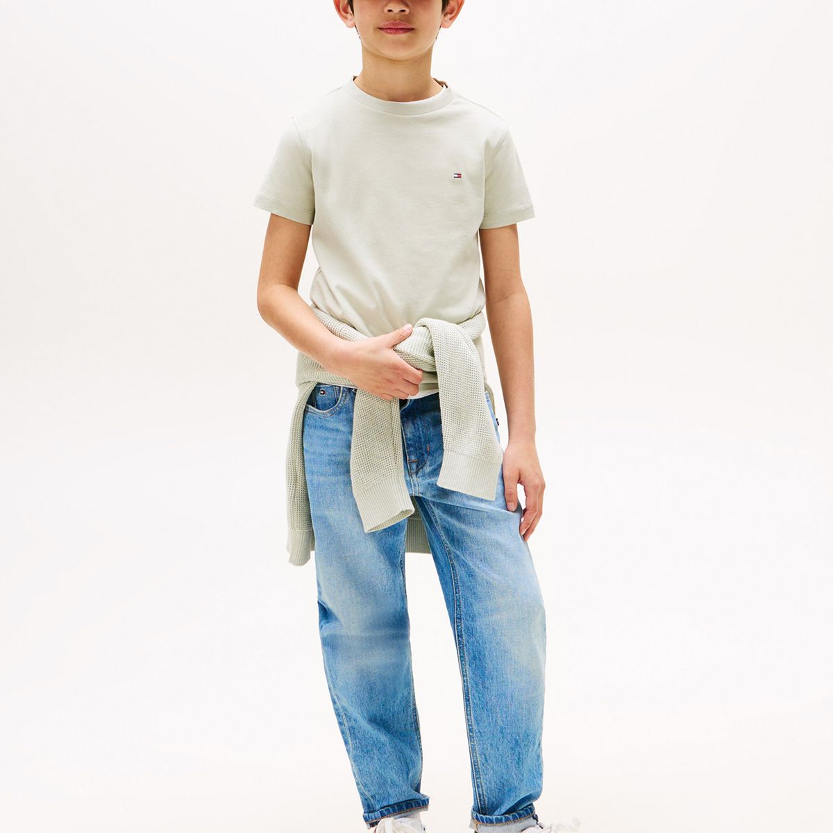 TOMMY HILFIGER - Polera De Niño Essential Cotton Verde Tommy Hilfiger