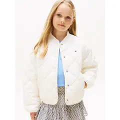 TOMMY HILFIGER - Chaqueta Quiletd Con Logo Bordado Blanco