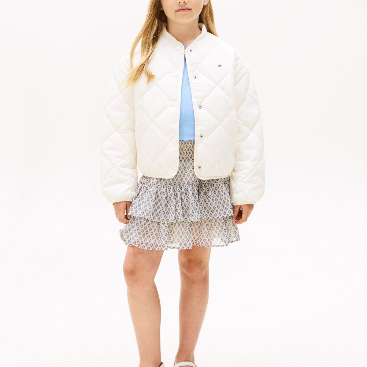 TOMMY HILFIGER - Chaqueta Quiletd Con Logo Bordado Blanco Tommy Hilfiger