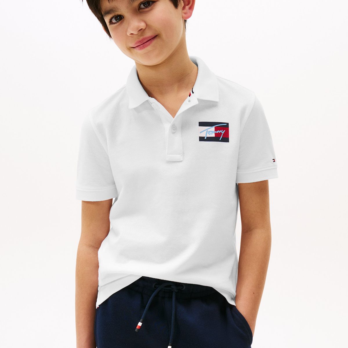 TOMMY HILFIGER - Polo Con Logo Distintivo Blanco Tommy Hilfiger