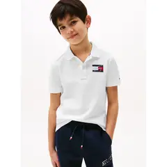 TOMMY HILFIGER - Polo Con Logo Distintivo Blanco