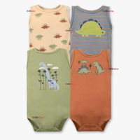 Pack 4 Bodys Niño Sin Manga 100% Algodón Baby Dino