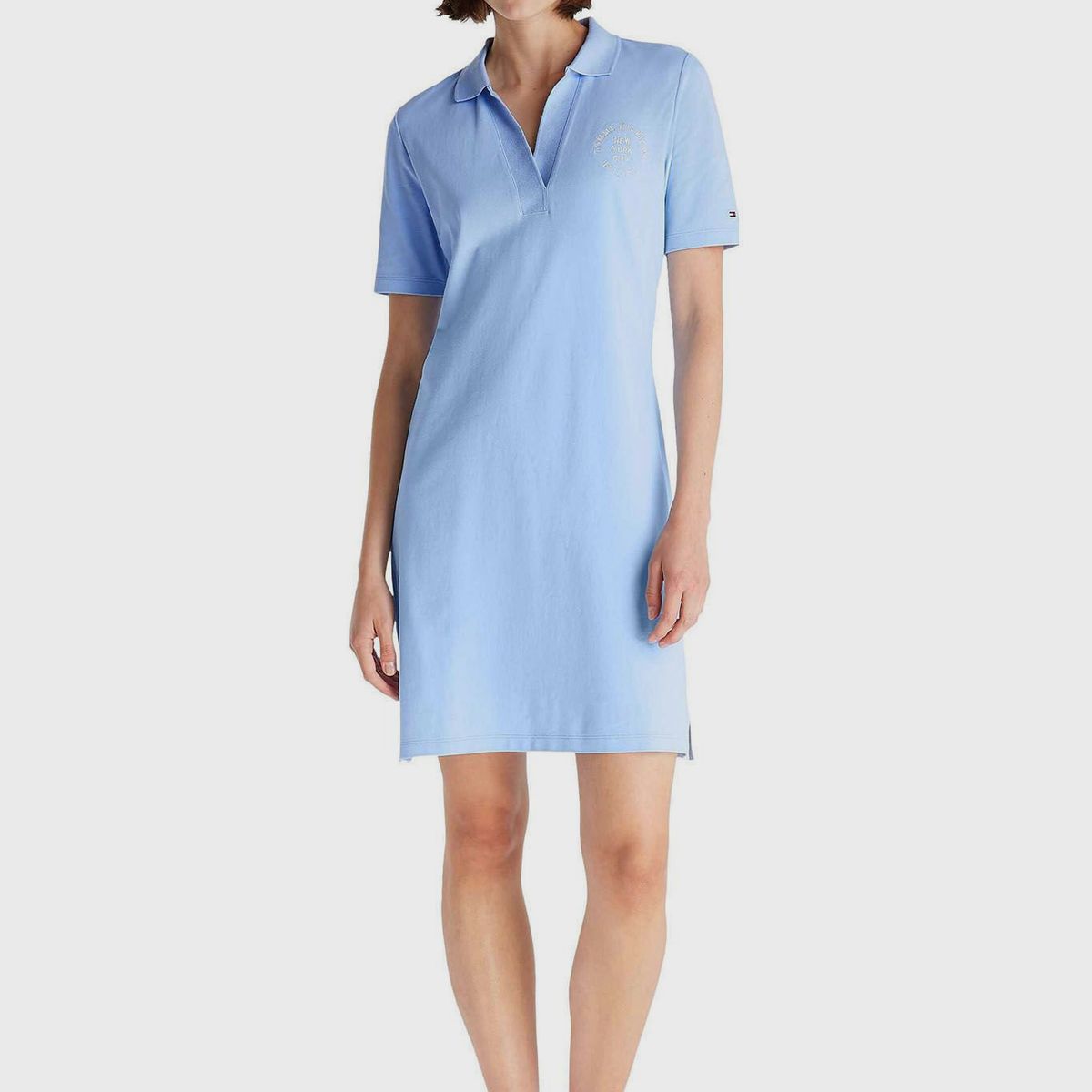 TOMMY HILFIGER - Vestido Polo Con Logo Celeste Tommy Hilfiger