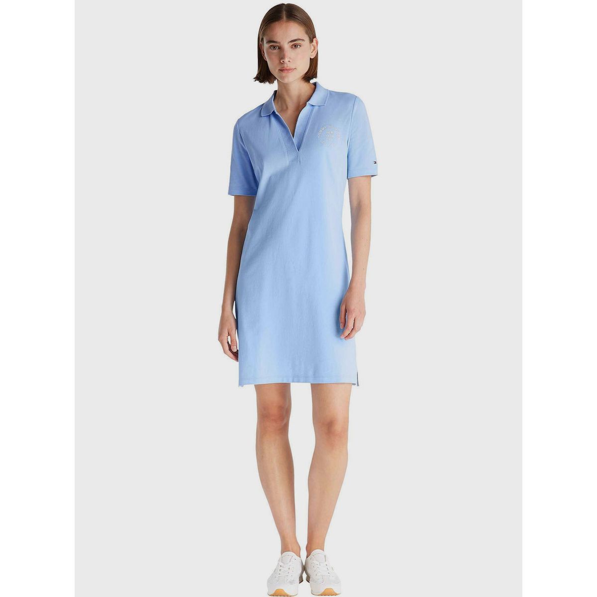 TOMMY HILFIGER - Vestido Polo Con Logo Celeste Tommy Hilfiger