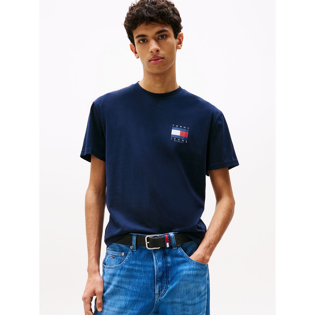 TOMMY HILFIGER - Polera Flag Graphic Backprint Azul Tommy Jeans