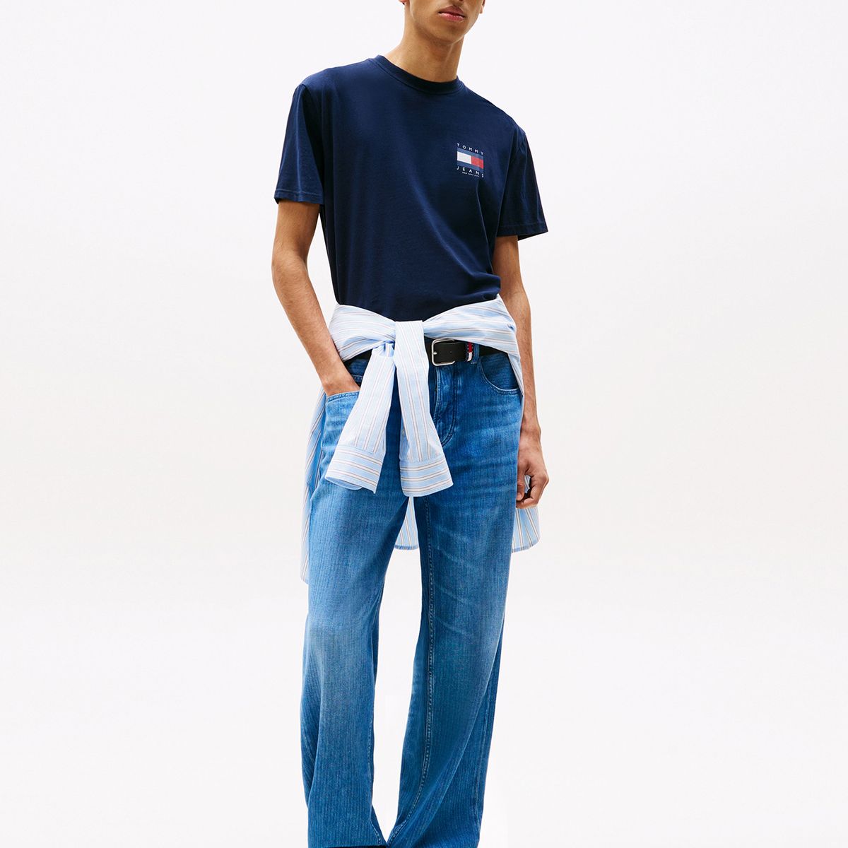 TOMMY HILFIGER - Polera Flag Graphic Backprint Azul Tommy Jeans