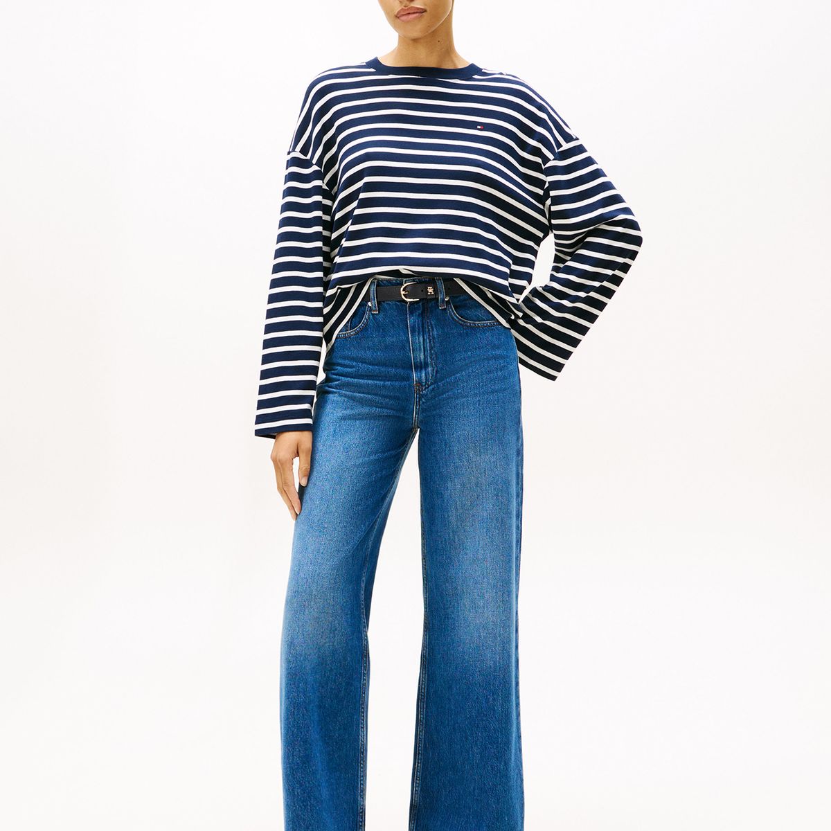 TOMMY HILFIGER - Jeans De Pernera Ancha Y Talle Alto Azul Tommy Hilfiger