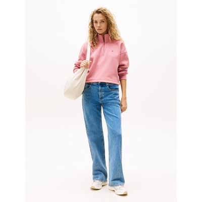 Imagen 2 del producto Polerón Relaxed Cropped Con Cremallera Rosado Tommy Jeans