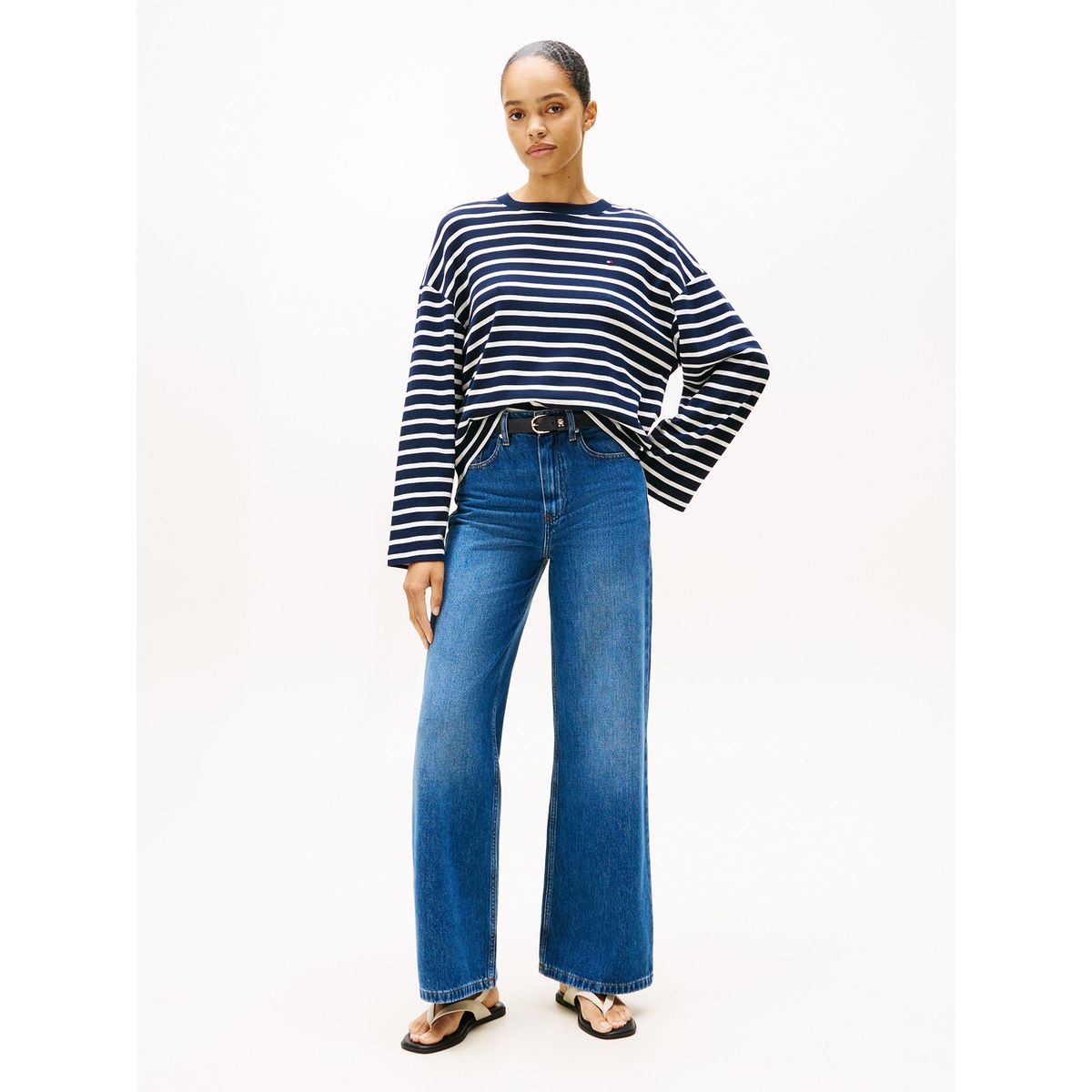 TOMMY HILFIGER - Jeans De Pernera Ancha Y Talle Alto Azul Tommy Hilfiger